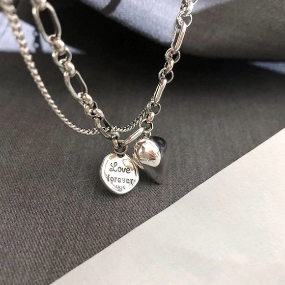 *925 Sterling Silver Heart Link Chain Bracelet B - Picture 5 of 12